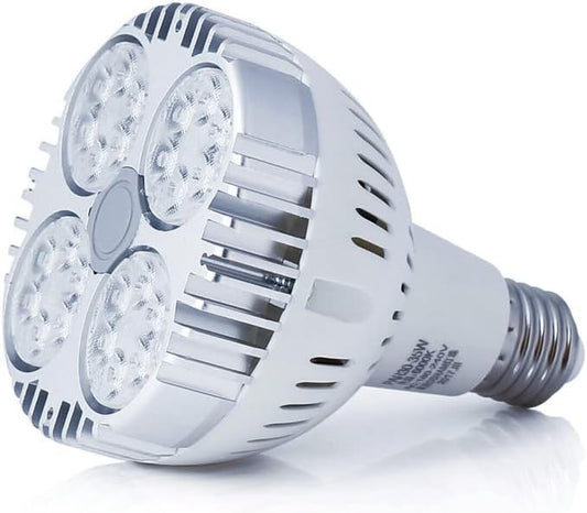 E26 35w Par30 LED Bulb (100 WATT Equivalent) 4000K 3650lm 25 Degree Indoor Spotlight with Cool Fan for Jewellery Clothing Store (Natural White)
