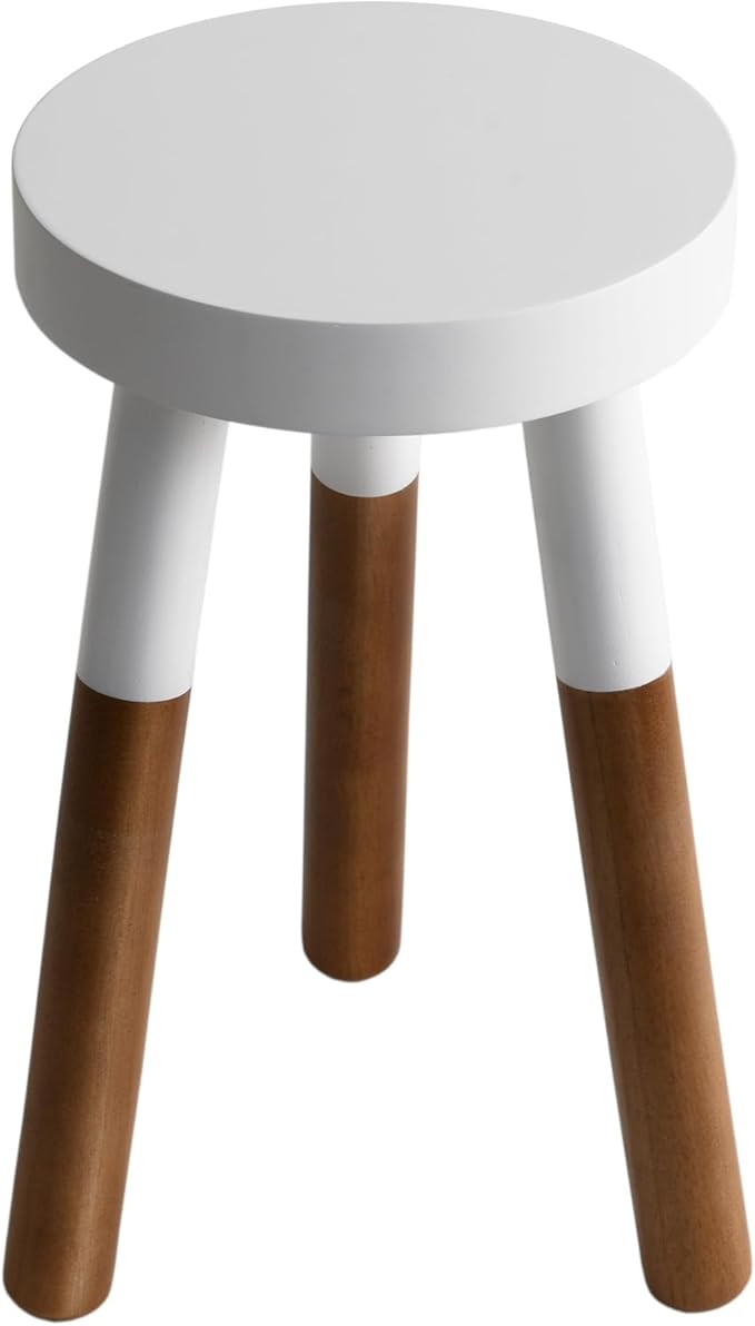 9" Rubber Wood Plant Stool, Wood Accent Stool, Reverse Dipped (16" Tall)