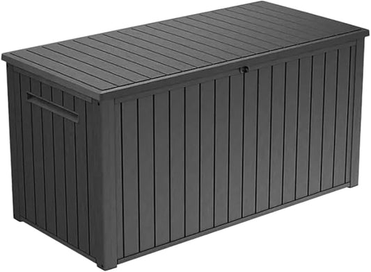 Outdoor Storage Box with Lockable Lid - Weather-Resistant and Stylish (Graphite Grey, 170)