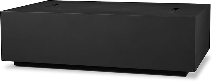 Real Flame Aegean 50in Rectangle Propane or Natural Gas Fire Pit Table, 50,000 BTU, Powder-Coated Steel, Push-Button Ignition, CSA Certified, Lava Rock, Storage Cover, Stainless Steel Burner with Lid