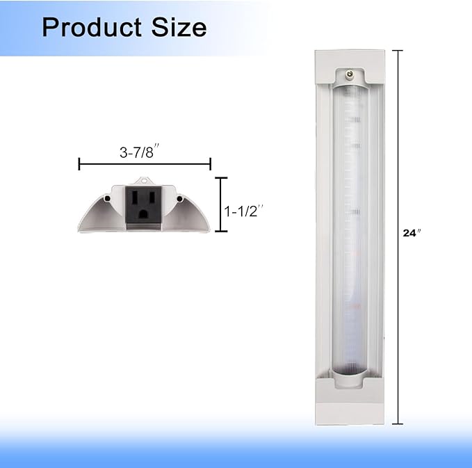 2FT LED Grow Lights for Indoor Plants, Full Spectrum 2100LM & Red Blue Light, Pull Chain Switch & Linkable for Indoor Plants, Hydroponics, Seedlings, Flowers