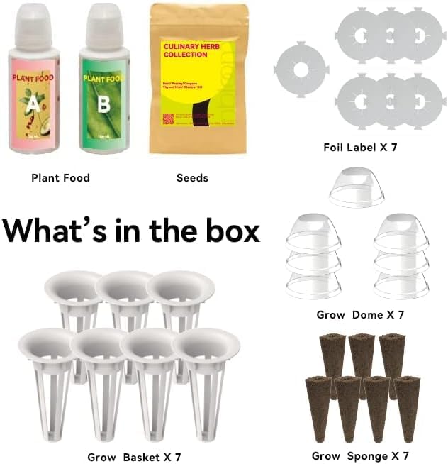 inbloom Culinary Herbs Seed Pod Kit for Hydroponics Growing System, 7 Pods (350+ Seeds with Basil, Parsley, Shis0, Liquorice, Mint, Cilantro, and Chic0ry)
