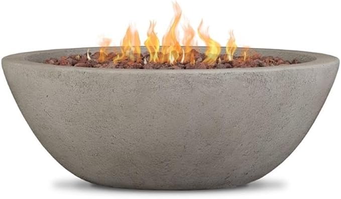 Real Flame Riverside Propane or Natural Gas Fire Pit - 15" Round Stainless Steel Burners, Natural Gas Conversion Kit Included - 50,000 BTUs of Heat, Battery Operated - Push Button Ignition