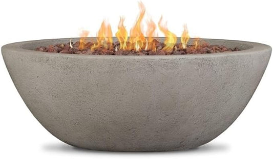 Real Flame Riverside Propane or Natural Gas Fire Pit - 15" Round Stainless Steel Burners, Natural Gas Conversion Kit Included - 50,000 BTUs of Heat, Battery Operated - Push Button Ignition