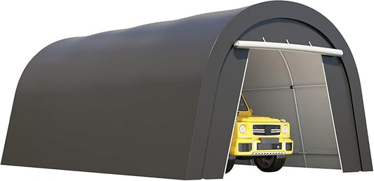 Wisteria Lane Domed Carport, 13' x 20' Portable Garage, Heavy Duty Car Canopy Party Tent with 2 Roll up Doors, All-Season Storage Shelter Shed Carport for Motorcycle, Boat, Truck, or Garden Tools