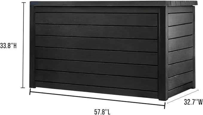 Outdoor Storage Box with Lockable Lid - Weather-Resistant and Stylish (Graphite, 230-Gallon)