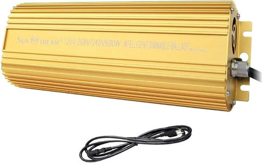 SunStream 600 Watt HPS Light Dimmable Electronic Grow Light Ballast for Indoor Plant (Yellow)