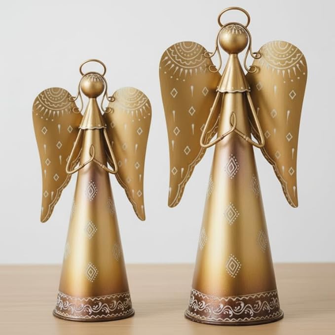 Regal Art & Gift Angel Statue - Metal Indoor/Outdoor Garden Statue Deals, Elegant Garden Decor, Beautiful Gifts for Women, Exquisite Angel Statues for Garden, 23-Inch, Gold