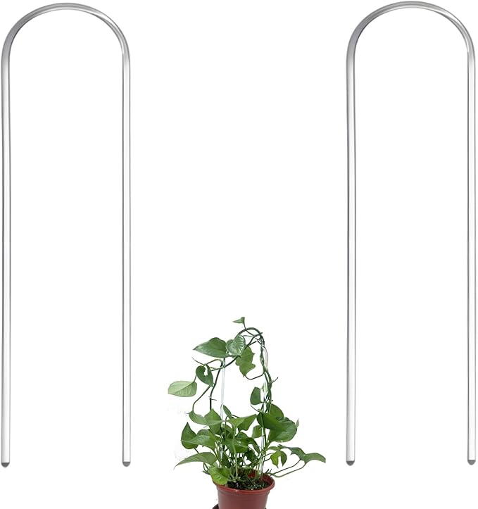 2 Pack U-Shaped Clear Acrylic Plant Supports - 14 inches Indoor/Outdoor Climbing Vine Trellis for Potted Plants, Ideal for Ivy & Tropical Houseplants,Plant Support Hoya Trellis