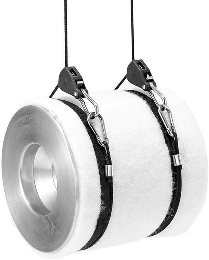 4 Pairs 1/8" Heavy Duty Ratchet Hangers, Adjustable Rope Hangers, Grow Light Rope Hangers for Grow Plant Fan Filter Light Room Equipment, 150 LB Capacity per Pair