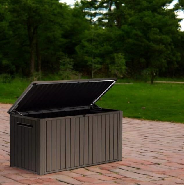 170-Gallon Outdoor Storage Deck Box, Weather-Resistant, (Brown)