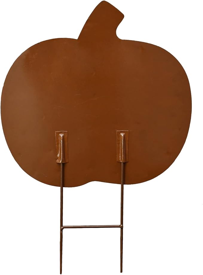 Morning View Pumpkin Garden Stakes Metal Yard Sign Fall Decor Outdoor Autumn Yard Stake Art White Pumpkin Lawn Ornaments for Patio Porch Thanksgiving Halloween Harvest 17.5 Inches Tall (White)