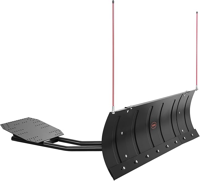 VEVOR Snow Plow Blade, 43 in/60 in Width Adjustable Snow Plow Kit, Easy to Detach, Universal Mount Plowing Attachment with Rubber Flaps, Heavy Duty Steel Blade, Compatible with Most UTV & ATV