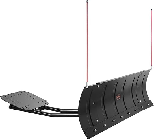 VEVOR Snow Plow Blade, 43 in/60 in Width Adjustable Snow Plow Kit, Easy to Detach, Universal Mount Plowing Attachment with Rubber Flaps, Heavy Duty Steel Blade, Compatible with Most UTV & ATV