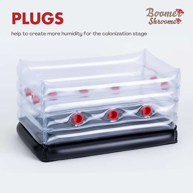 Inflatable Monotub Kit, Mushroom Growing Kit Includes a Drain Port, Plugs & Filters, Removeable Liner [Patent No: US 11,871,706 B2]