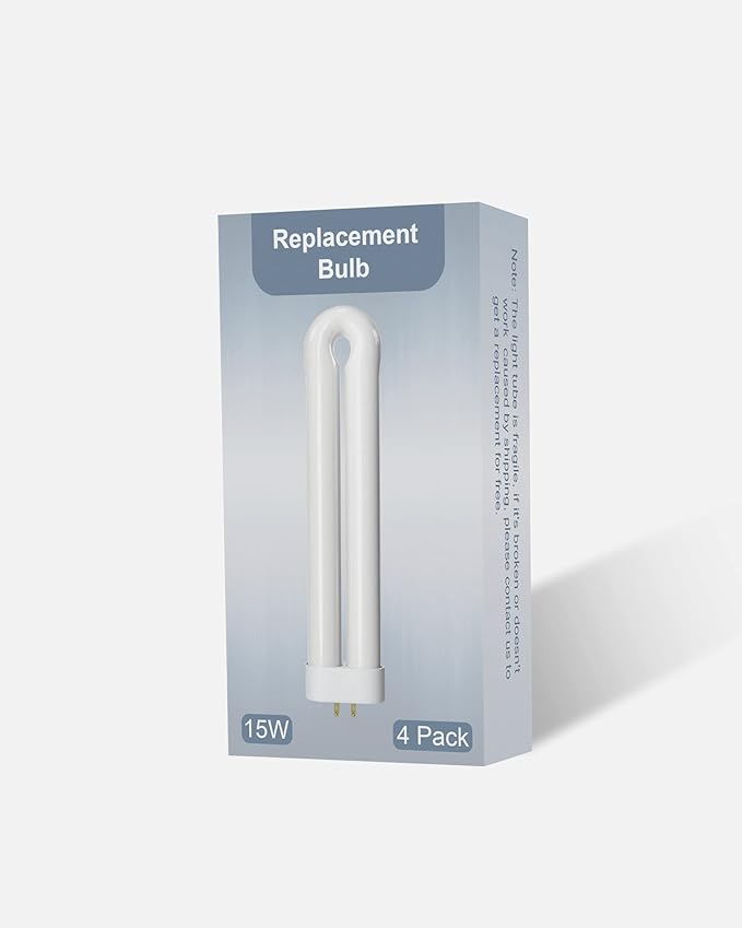 Shootingstar Bug Zapper Replacement Light Bulb for 15W Insect Attracting Lamp with 4-Pin Base, Ful 15W-BL U Shaped Twin Tube Bulb for Outdoor Mosquito Zapper, 4 Pack