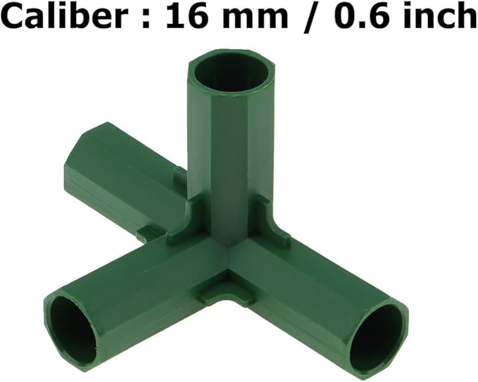 4 PCS 16mm Greenhouse Frame Building Connectors Pipe Fitting Plastic Gardening Joint Tool Heavy Duty Framework Drip Tubing Flower Stands Plant Stakes Fencing