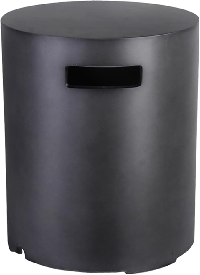 Afterglow 16" Propane Tank Cover Table, Round Tank Container Fits Standard 20 lbs Propane Tank Outdoor Gas Tank, Deck Backyard Patio, Dark Grey
