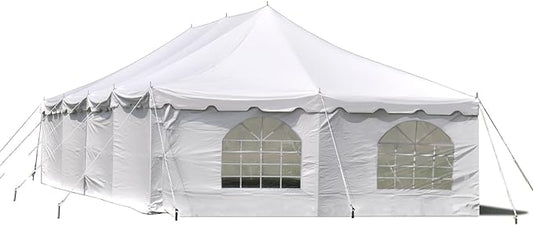 Party Tents Direct 20' x 40' Weekender Canopy Tent with Sidewalls, Easy Up Party Tent for Backyard, Outdoor Tents for Parties, Weddings, Graduations, Banquets, Events, Heavy Duty, PVC White Top