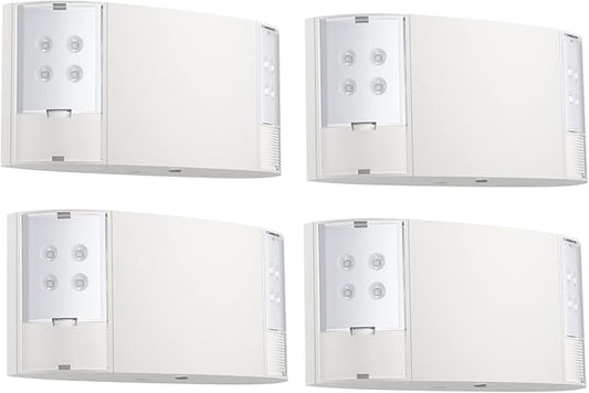 4 Packs LED Emergency Lights with Battery Backup - Two Heads White Commercial Emergency Lights -UL Listed-AC 120/277V-Hardwired Emergency Exit Light Fixtures for Business/Home.