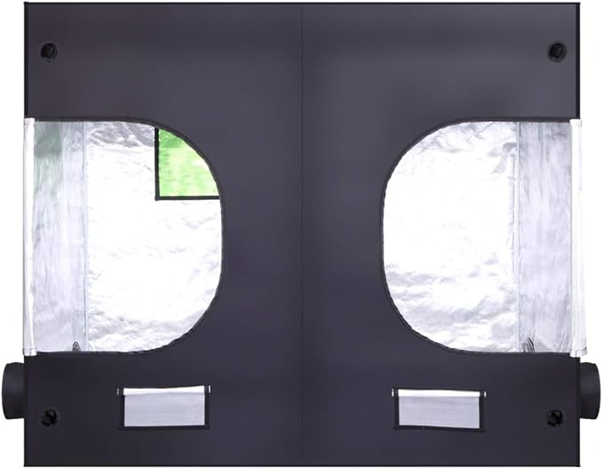 Plant Grow Tent, Black, 240x120x200cm, Indoor Growing, Enclosure with Observation Window and Floor Tray