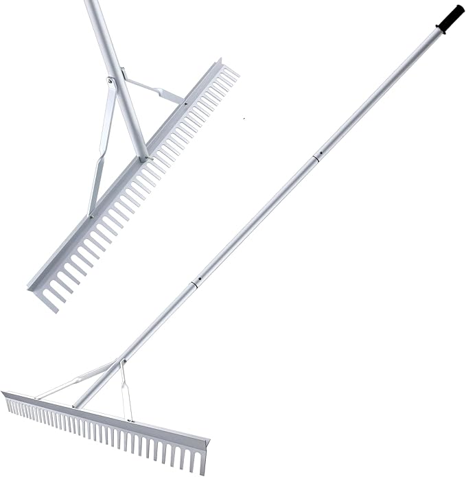36 Inch Aluminum Landscape Rake, Garden Rake, Heavy Duty Rakes for Lawns, Metal Rake for Gardening, Loosening Soil, Lawn Care, Lake and Beach