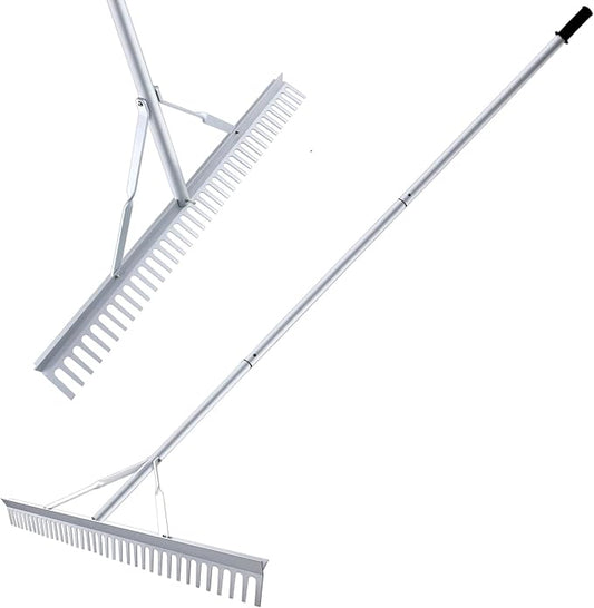 36 Inch Aluminum Landscape Rake, Garden Rake, Heavy Duty Rakes for Lawns, Metal Rake for Gardening, Loosening Soil, Lawn Care, Lake and Beach