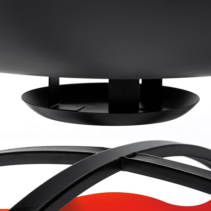 SINGLYFIRE 29 inch Fire Pits for Outside Firepit Outdoor Wood Burning Bonfire Pit Steel Firepit Bowl for Patio Backyard Camping,with Ash Plate,Spark Screen,Log Grate,Poker, bronze