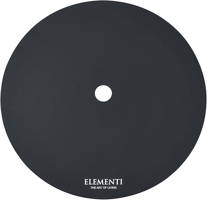 Elementi+ | Nimes Gas Fire Pit Cast Concrete 40" Dia. Round Fire Table, Outdoor Fire Pit Electronic Ignition | Canvas Cover, Fire Glass and Burner Lid Included | Dark Gray | Propane Gas