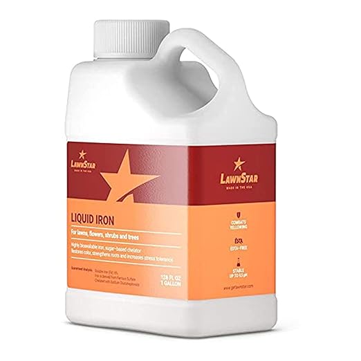 LawnStar Liquid Iron (1 Gallon) for Plants - Multi-Purpose, Suitable for Lawn, Flowers, Shrubs, Trees - Treats Iron Deficiency, Root Damage & Color Distortion – EDTA-Free, American Made