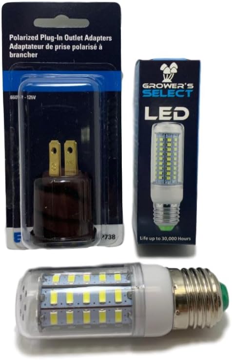 Grower's Select E26 LED Light | Mushroom Lighting Kit | with Socket Adapter