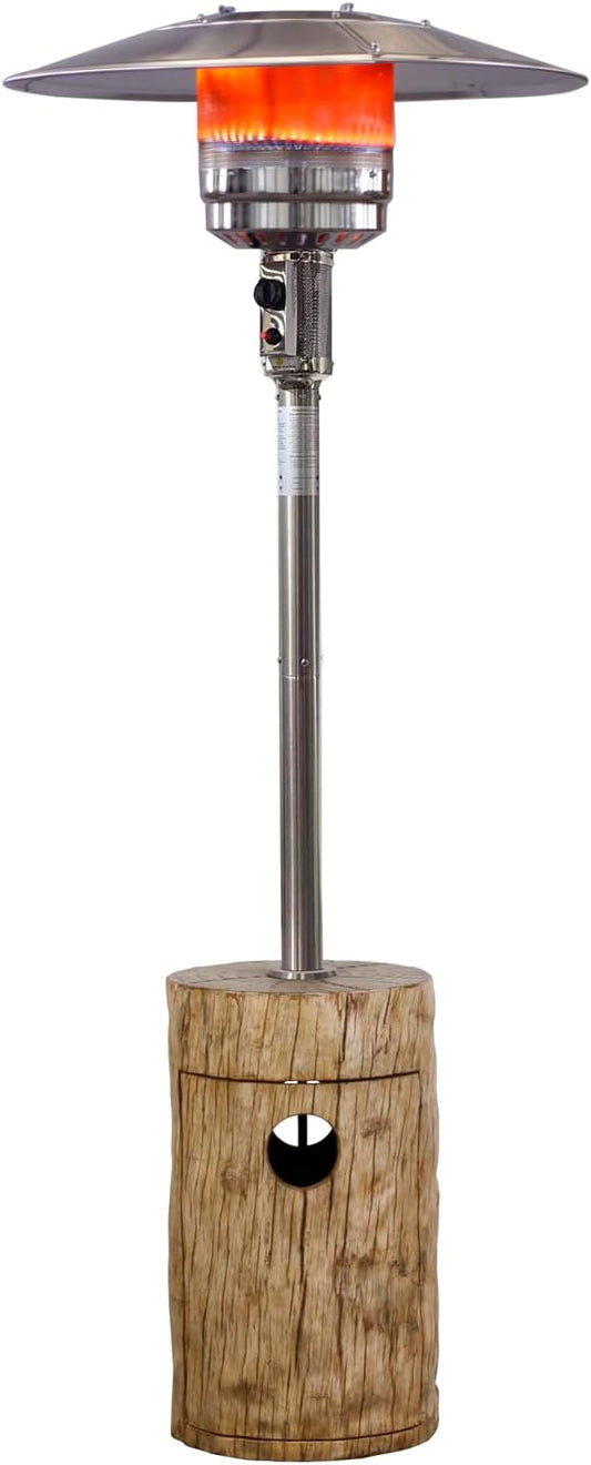 Afterglow 48,000 BTU Outdoor Patio Heater, Terrafab Material Base w Internal Gas Tank, Light Brown