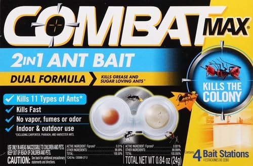 Combat Max 2 in 1 Ant Bait Station, 4 Count (Pack of 3)