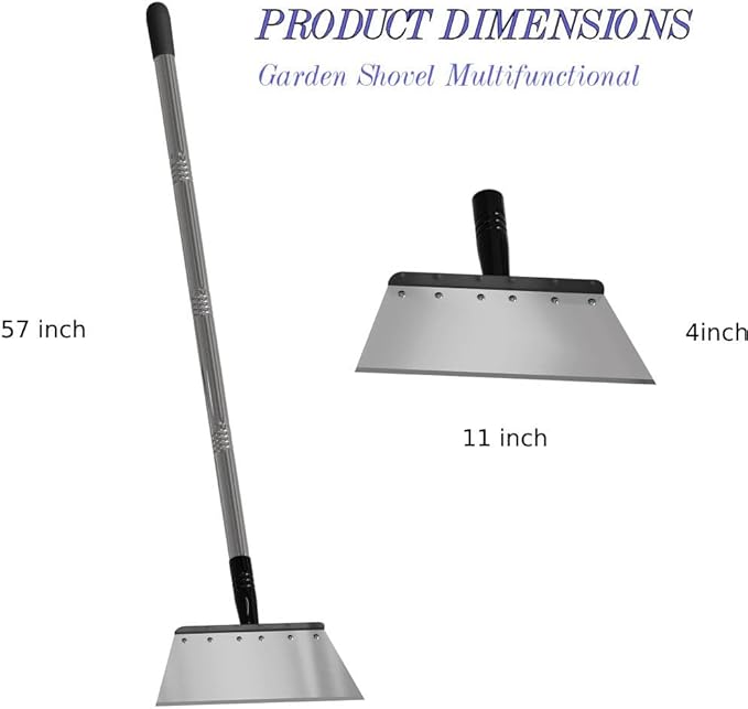 Multifunctional Garden Shovel – 54" Heavy Duty Stainless Steel Cleaning Tool with Adjustable Handle for Weeding, Lawn Edging, Snow/Ice Removal & Digging, Durable Outdoor Spade & Scraper