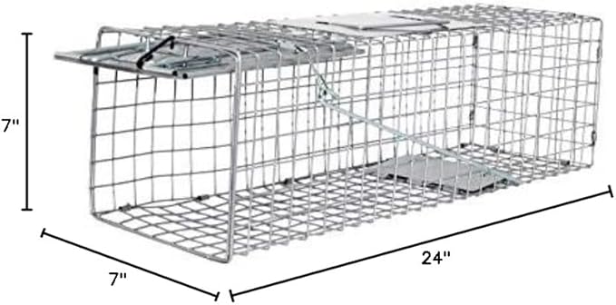Heavy Duty Catch Release Medium Live Humane Animal Cage Trap for Rats, Squirrels, Chipmunks, Weasels and Other Similar Sized Animals 24x7x7