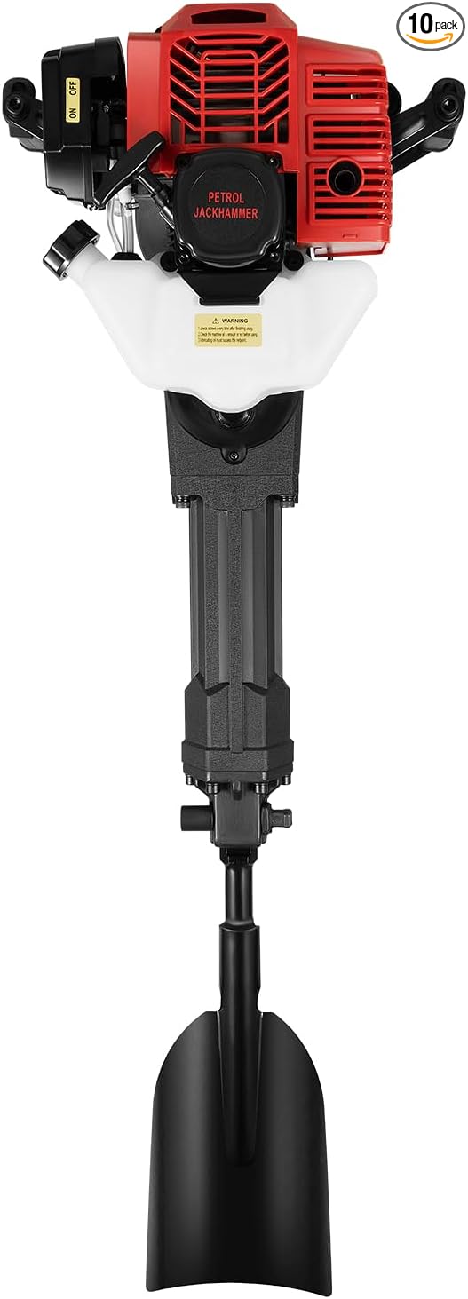 52CC Trench Digger, 2-Stroke Mini Trencher 1900W Geo Ripper 0.3gal Ditch Digger Trencher Tool Portable Tree Excavator Handheld Planting Shovel for Digging Soil Pits, Cutting Tree Roots