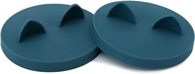 OHMO 2 Pack Dog Food Can Lids, (3,12, 14oz etc.) Universal Size BPA Free Silicone Covers for Cat and Pet Food, Dark Blue