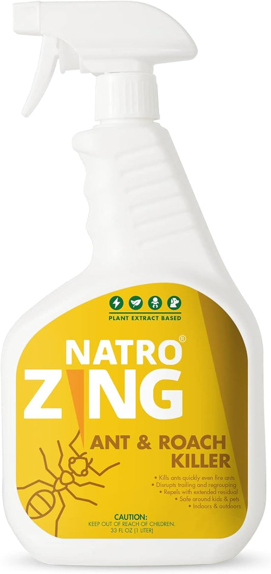 Ant & Roach Killer 32 oz Indoors and Outdoors, Ant Spray for Home, Ant Repellent for House，Fast Kill, Prevents for Weeks,Also Kills Roaches Spiders Centipedes, Plant Extract Based Non-Toxic
