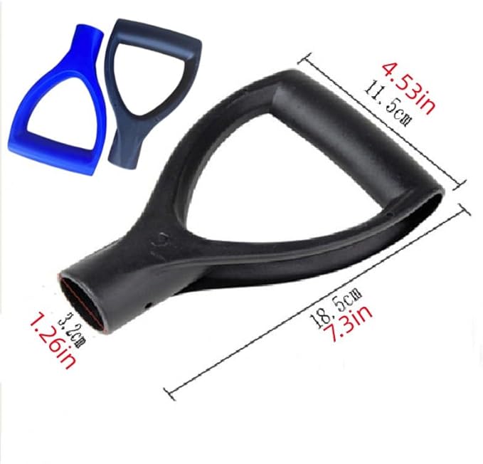 D-Type Plastic Shovel Handle 1-1/4 "Inner Diameter 32mm Snow Shovel Replacement Handle Garden Digging rake Accessories Ground Shovel Garden Shovel Handle Replacement (2PCS)