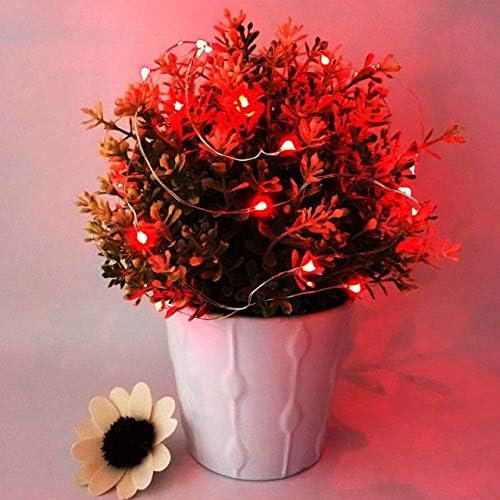 VOOKRY 8 Pack 30 LED Fairy Lights Battery Operated String Lights - 10 ft Red Mini Copper Wire Firefly Starry Moon Lights Waterproof for DIY Crafts Wedding Party Table Centerpieces Bedroom Halloween