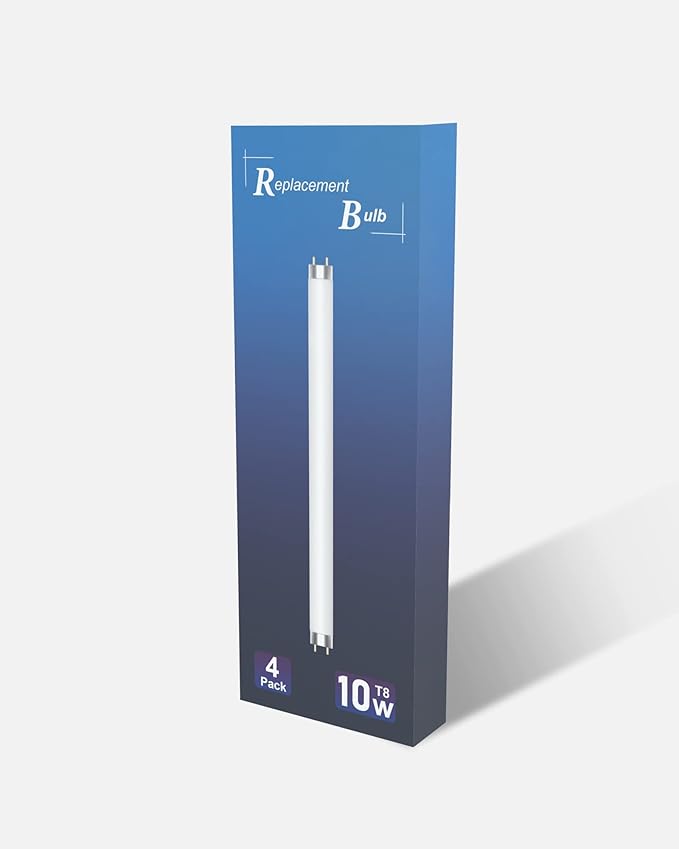 Shootingstar Bug Zapper Replacement Light Bulb 10W for 20W Indoor Bug Zapper, BL T8 F10W Light Tube Compatible with Aspectek, Liba and Other 20W Mosquito Zapper Lamp, 4 Pack