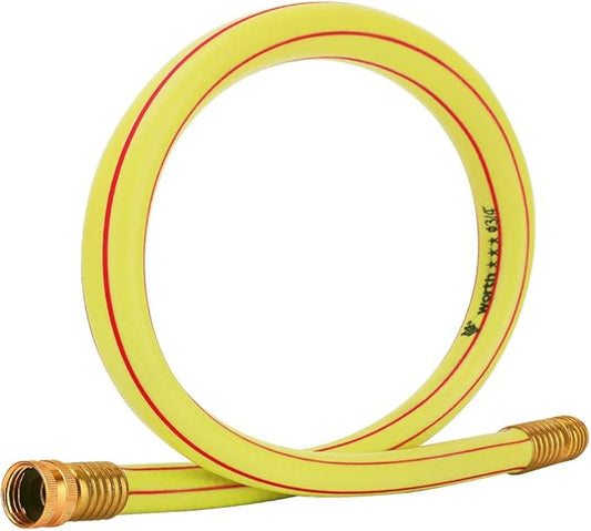 Short Leader Yellow Garden Hose 3/4 in. x 3 ft.-Kink Free, Leakproof, Male/Female, 400PSI Burst -Heavy Duty Durable Flexible Lightweight Water Pipe for Gardening, Lawn Care & Equipment Connection