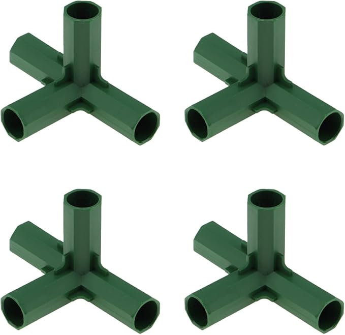 4 PCS 16mm Greenhouse Frame Building Connectors Pipe Fitting Plastic Gardening Joint Tool Heavy Duty Framework Drip Tubing Flower Stands Plant Stakes Fencing