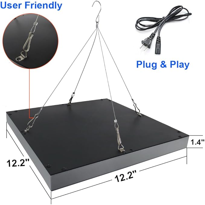 LED Grow Light for Indoor Plants Growing Lamp 225 LEDs UV IR Red Blue Full Spectrum 75W LED Plant Lights Bulb Panel for Hydroponics Greenhouse Seedling Veg and Flower (2 Pack)