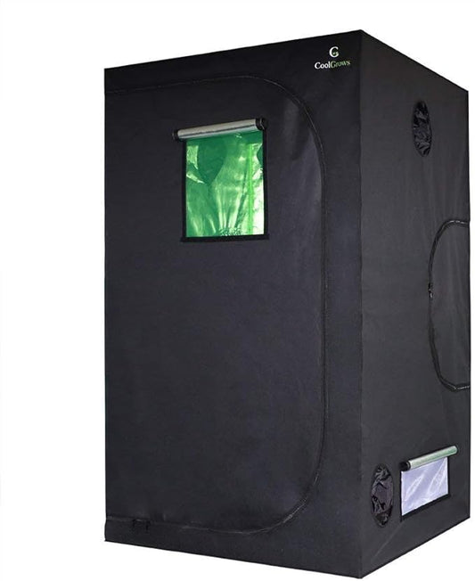 Grow Tent, 4x4 Feet Mylar Grow Tent with Obeservation Window and Floor Tray for Indoor Plant Growing (48" x 48" x 80")