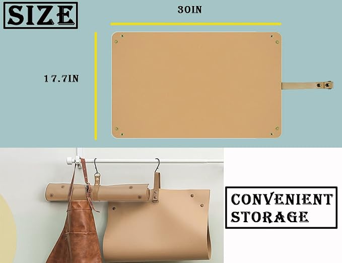 Leather Plant Repotting Mat Waterproof Transplanting Mat Indoor Succulent Potting Portable Gardening Mat, 30" X 18" Thickened Foldable Plant Potting Tray and Mess Control mat