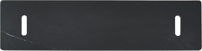 Elementi+ | Varna Gas Fire Pit | Marble Porcelain & Metal Frame | 60" Rectangular Fire Table | Electronic Ignition | Canvas Cover, Fire Glass & Burner Lid Included | Black | Natural Gas