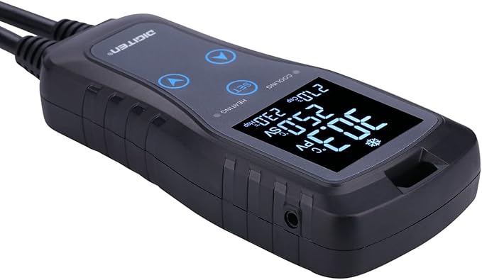 DIGITEN DTC102 Temperature Controller Outlet 2-Stage Plug in Thermostat Digital Greenhouse Thermostat Reptiles Temperature Controller Heating Cooling Mode for Homebrewing Fermentation Space Heater