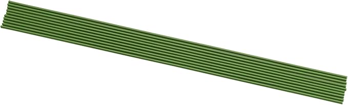 10PCS Garden Metal Plant Stakes with 15PCS Vine Fixing Clip Set, 15.75inch Tall Single Stem Flower Stakes, Bendable Plastic Coated Garden Plant Stakes Holder for Amaryllis Orchid Lily Rose(Green 40cm)