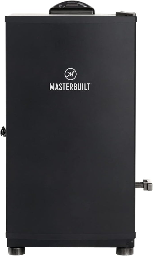 Masterbuilt® 40-inch Digital Electric Vertical BBQ Smoker with Side Wood Chip Loader, Chrome Smoking Racks and 970 Cooking Square Inches in Black, Model MB20072918